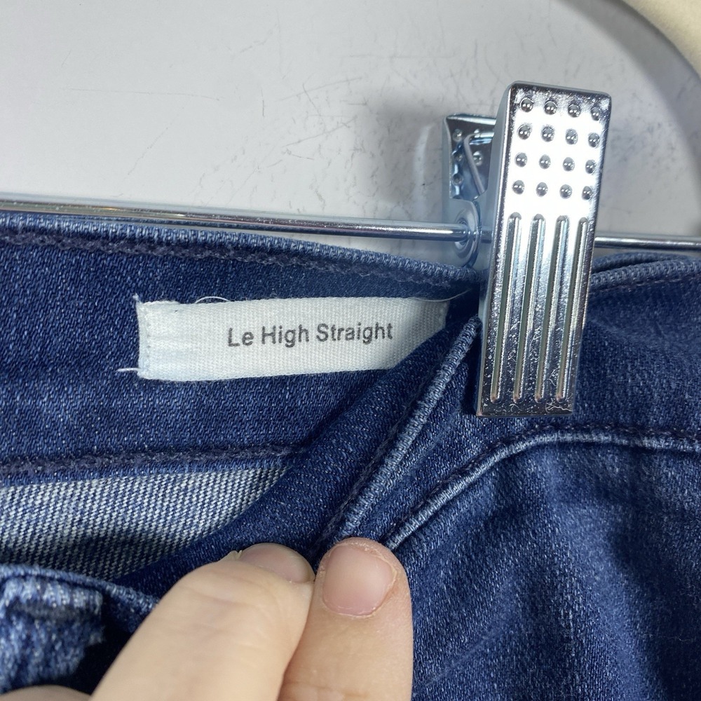 Frame Le High Straight Jeans Womens 31 Blue Delancy Raw Hem Casual Classic - Picture 7 of 8